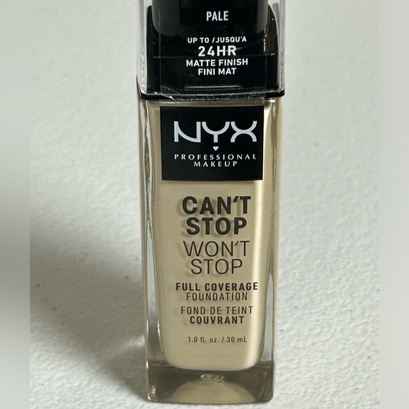 NYX Can’t Stop Won’t Stop Full Coverage Foundation Pale NIP - Picture 3 of 4